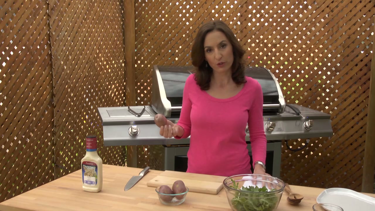 Grilled Potato With Blue Cheese Arugula Video
