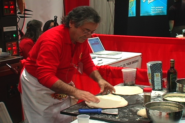 Making Pizza For Caputino At A Food Show Video