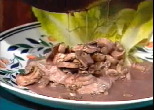 Turkey With Mushrooms In Creamy Red Wine Sauce