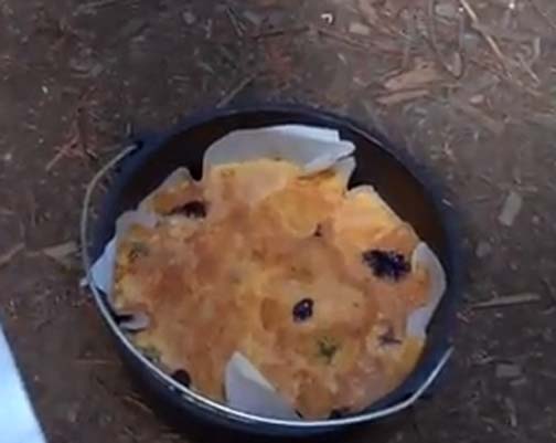 Outdoor Cast Iron Baked Blackberry Dump Cake