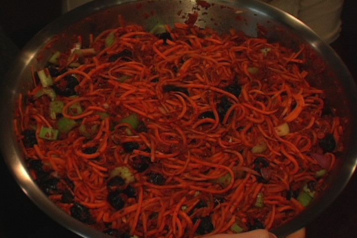 Recipe Of Raw Butternut Squash Spaghetti With Sundried Tomato Sauce Video