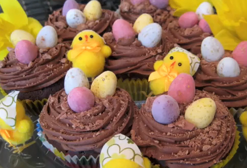 Easter Chocolate Flavored Cupcakes