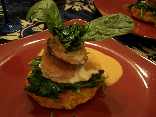 Baked Salmon With Almonds And Lime Parsley Sauce