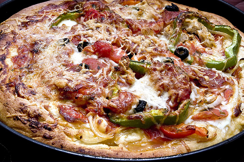 Deep Dish Cheese Sausage Pizza 