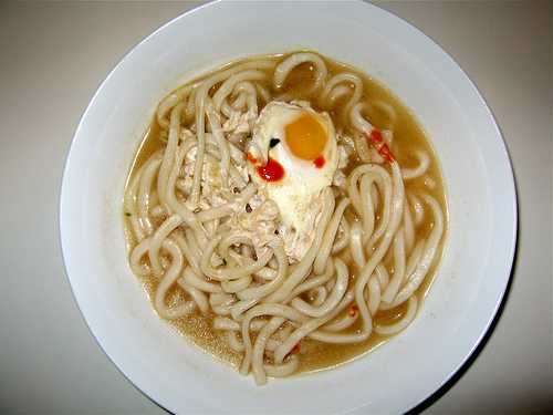 Deviled Eggs In Noodle Nest