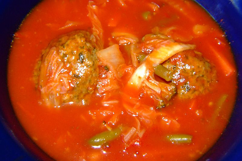 Meatballs And Baked Beans