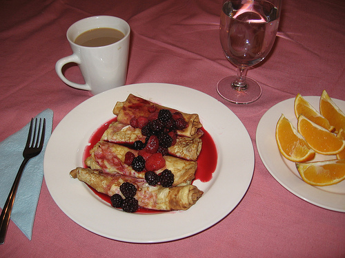 Strawberry And Orange Crepes