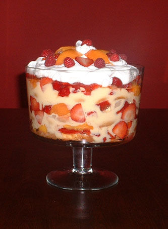 Peach And Raspberry Trifle