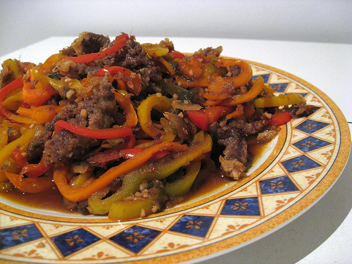 Red And Green Pepper Steak