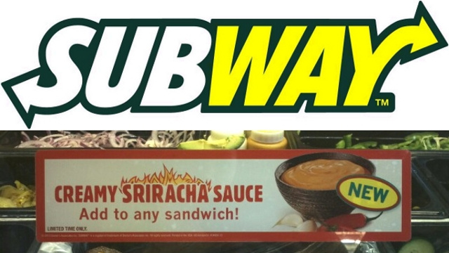 Subway Test Runs Sriracha Sauce in California