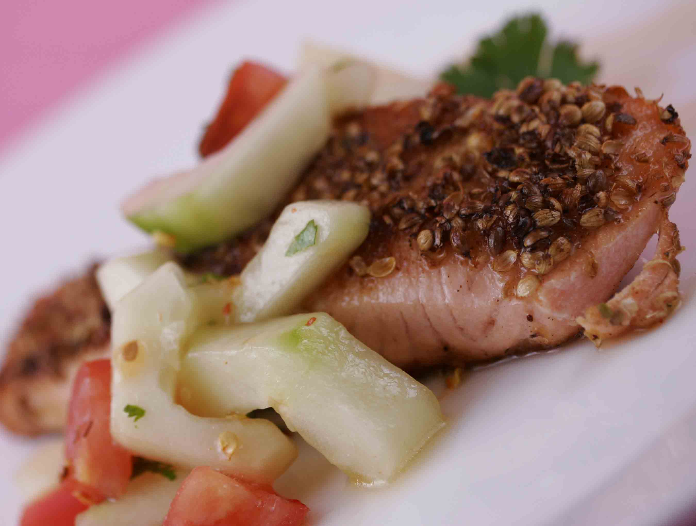 Coriander Crusted Salmon Recipe Video