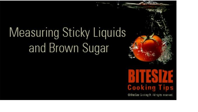 Measuring Sticky Liquids And Brown Sugar Video