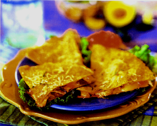 Low-fat Chicken Quesadillas