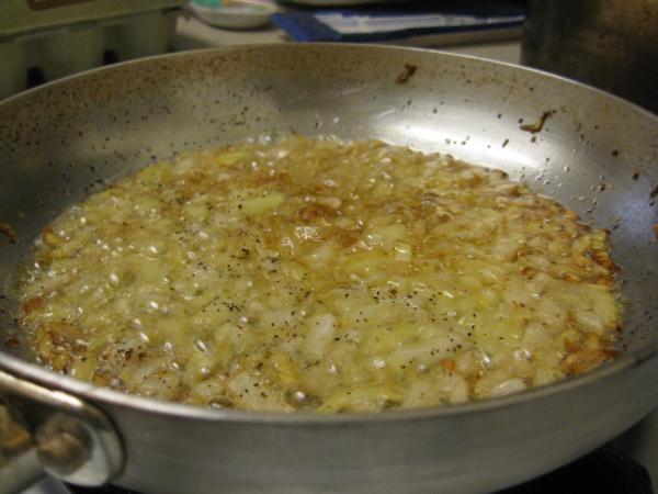 Learning How To Make Eggs With Salmon And Caramalized Onions. Oh Its So Good...